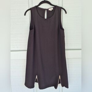 VTG Guess Sleeveless Black Mini Dress with Silver Zipper Accents Medium Whimsy